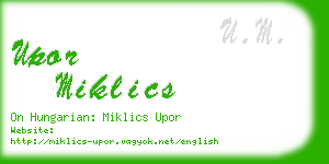 upor miklics business card